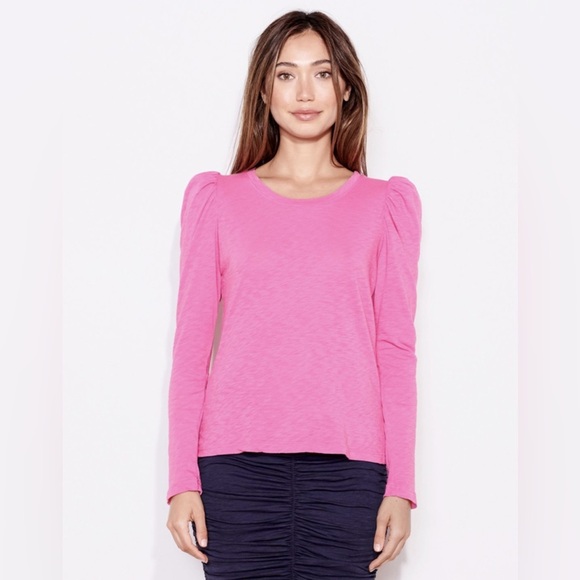 Sundry Light Pink Puff Shoulder Long Sleeve Tee Size 1 (S) - Picture 1 of 5